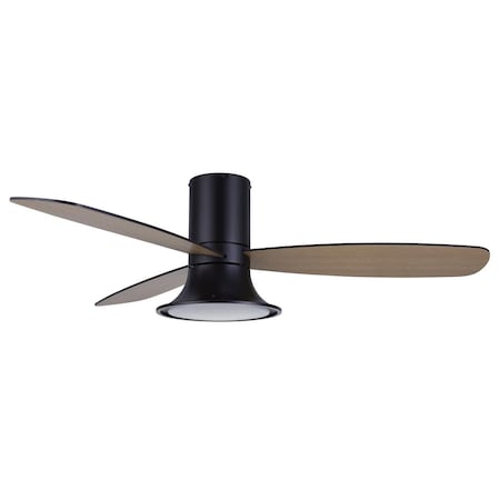 Brillo Flusso 52' Matte Black Light with Remote Ceiling Fan BR2771571